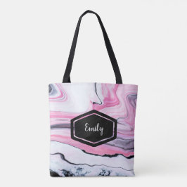 Bolsa Tote Saco de bolhas de bolhas, cor-de-rosa e preto