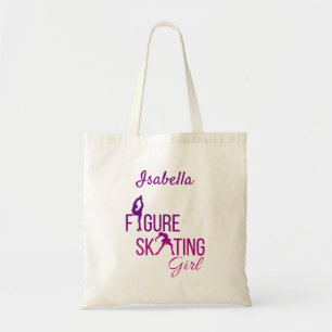 Bolsa Tote Saco de brinquedo Figura patinando garota rosa pú
