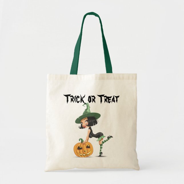Bolsa Tote Saco de Bruxa Bonita do Halloween (Frente)