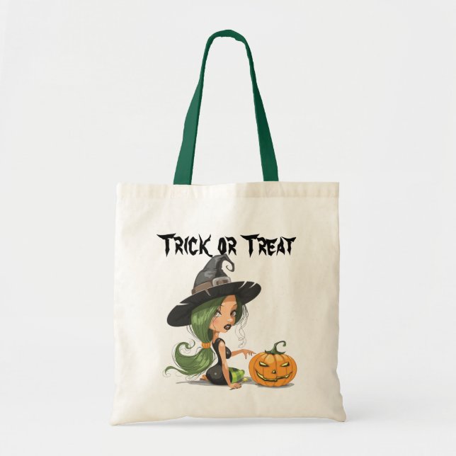 Bolsa Tote Saco de Bruxa Bonita do Halloween (Frente)