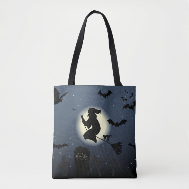 Bolsa Tote Saco de Bruxas e Halloween (Frente)