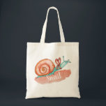 Bolsa Tote Saco de caracol. Ilustração de animal engraçado co<br><div class="desc">Saco de tote de caracol.</div>
