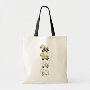 Bolsa Tote Saco de Carrinho de Vacas Leiteiras de Desenho Ani