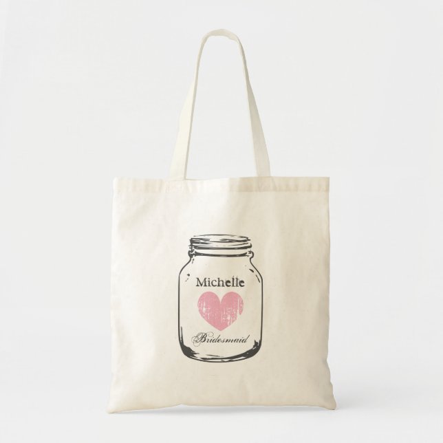 Bolsa Tote Saco de casamento de dama de dama de jarro de jarr (Frente)
