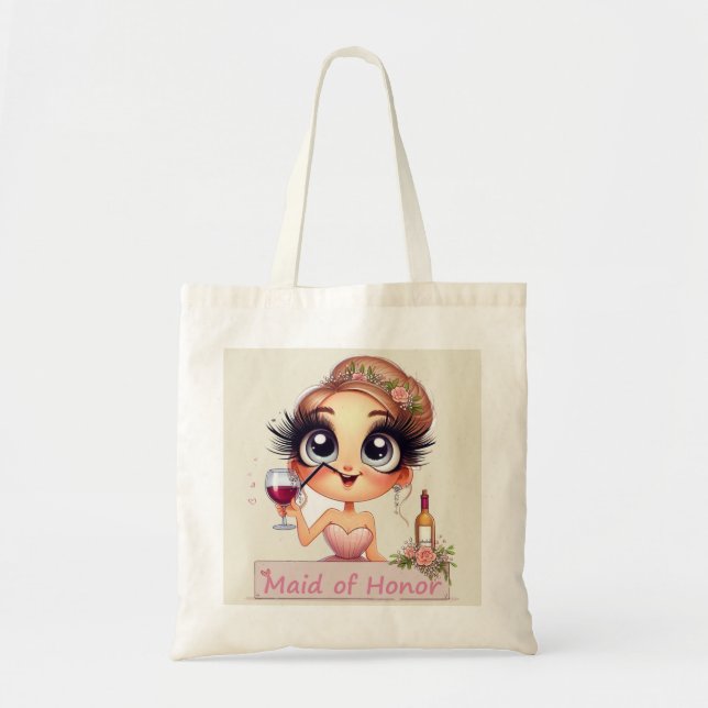 Bolsa Tote Saco de Casamento Hen/Madrinha de casamento (Frente)