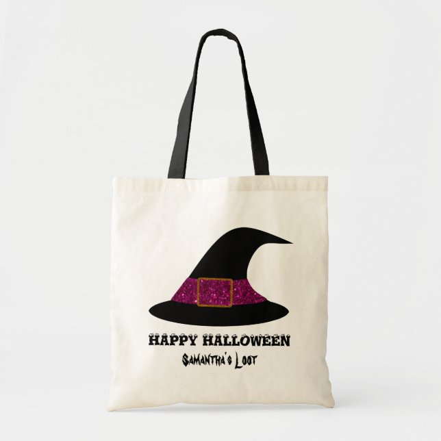 Bolsa Tote Saco de chapéu da bruxa do Halloween (Frente)