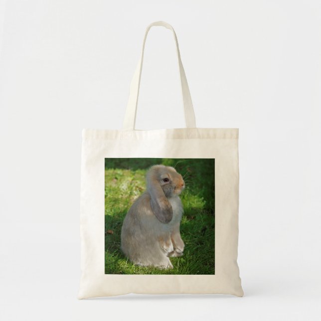 Bolsa Tote Saco de Coelho Baby Minilop (Frente)