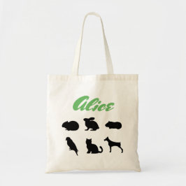 Bolsa Tote Saco de coelho de Páscoa Pet Silhouettes Personali