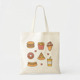 Bolsa Tote Saco de comida rápida Burger Batata Frita Donut Pi