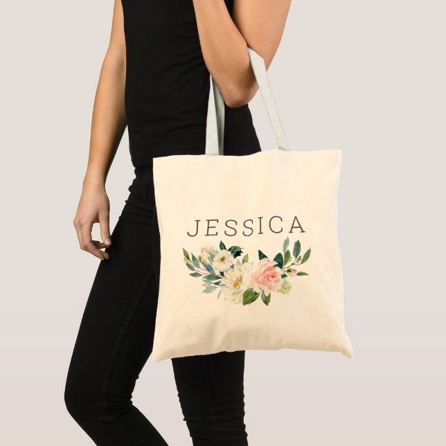 Bolsa Tote Saco de compras Blushing Blooms (Frente (produto))