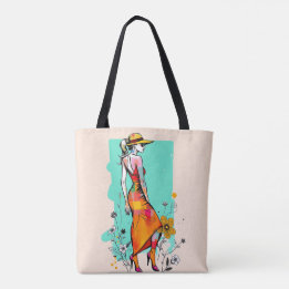 Bolsa Tote Saco de Compras Botânico Sonho Pop Art 🌈🌼