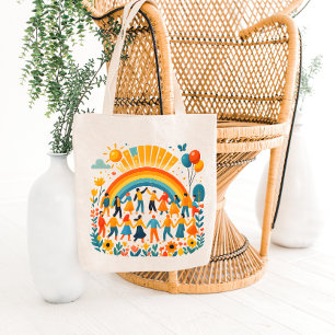 Bolsa Tote Saco de compras Celebração das Crianças Unidade Ar