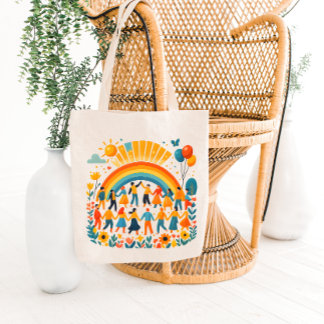 Bolsa Tote Saco de compras Celebração das Crianças Unidade Ar