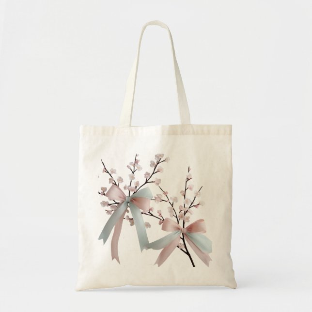 Bolsa Tote Saco de Compras Cerâmico de Botões de Flor de Cere (Frente)