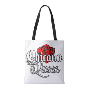 Bolsa Tote Saco de compras Chicana Queen Red Rose