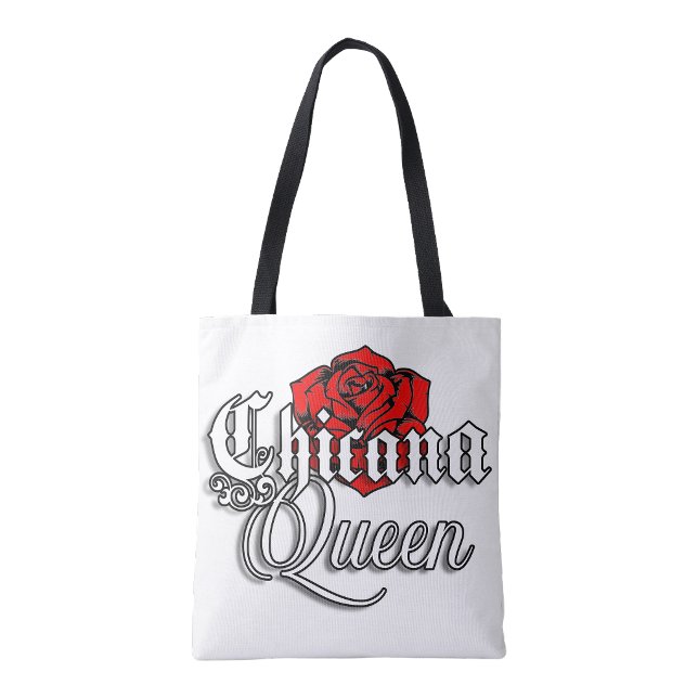 Bolsa Tote Saco de compras Chicana Queen Red Rose (Chicana Queen Red Rose shopping tote bag)