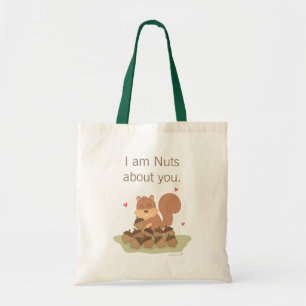 Bolsa Tote Saco de Compras com a Piada Esquilo Fofo Apaixonad