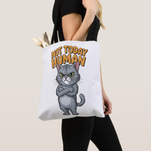 Bolsa Tote Saco de Compras com Atitude de Gato Engraçado