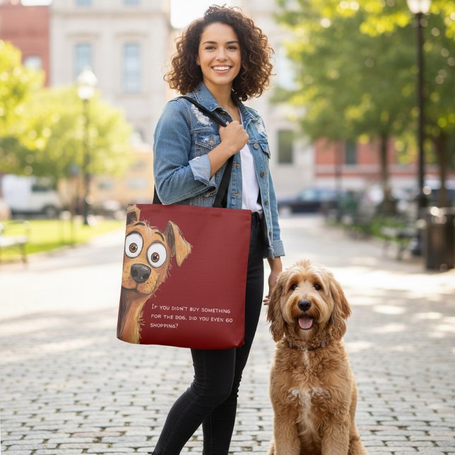 Bolsa Tote Saco de Compras com Citação Divertida de Cachorro (Criador carregado)
