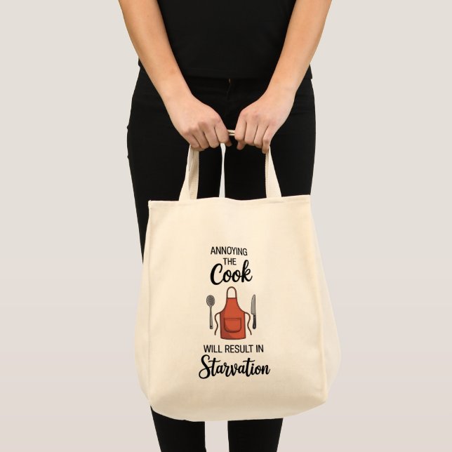 Bolsa Tote Saco de Compras com Citação Engraçada (Frente (produto))