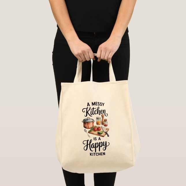 Bolsa Tote Saco de Compras com Citação Engraçada (Frente (produto))