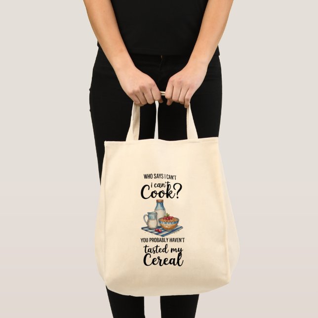 Bolsa Tote Saco de Compras com Citação Engraçada  (Frente (produto))