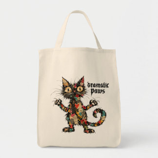 Bolsa Tote Saco de compras com estampa engraçada de gato pret