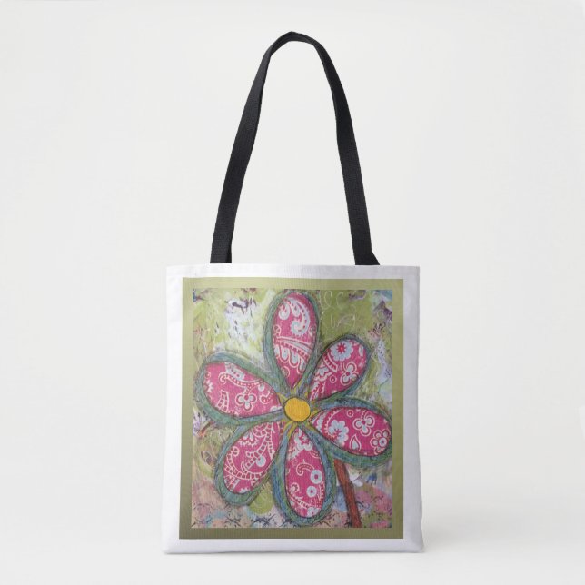 Bolsa Tote Saco de Compras com Flor Gigante (Frente)