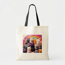 Bolsa Tote Saco de Compras com Ilustração de Gato