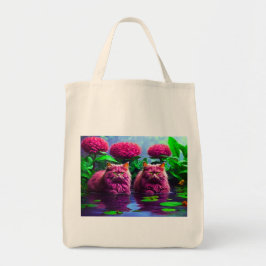 Bolsa Tote Saco de Compras com Ilustração de Gato