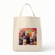 Saco de Compras com Ilustração de Gato