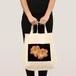 Bolsa Tote Saco de Compras com Lírios Rosa Gêmeos