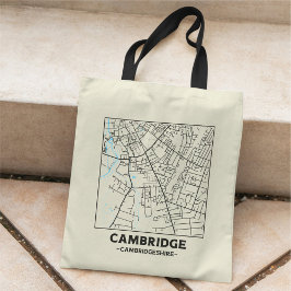 Bolsa Tote Saco de compras com mapa da cidade de Cambridge, C