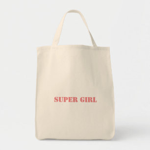Bolsa Tote Saco de Compras com Nome Impresso Super Girl - Sac