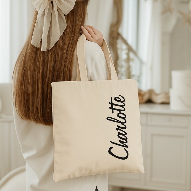 Bolsa Tote Saco de Compras com Nome Personalizado | Presentes (personalized gifts for women, custom bridal shower tote, reusable shopping tote, bridesmaid proposal)