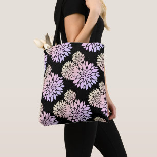 Bolsa Tote Saco de Compras com Padrão de Flores Pétalas Paste