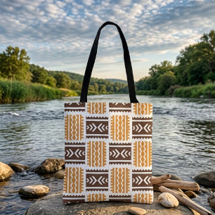 Bolsa Tote Saco de compras com padrão nativo folk retrô legal