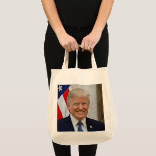 Bolsa Tote Saco de compras com retrato presidencial de Donald