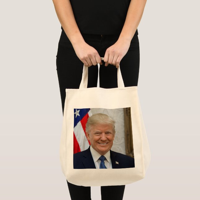 Bolsa Tote Saco de compras com retrato presidencial de Donald (Frente (produto))