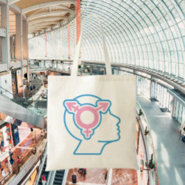 Bolsa Tote Saco de Compras com Símbolo do Orgulho Trans