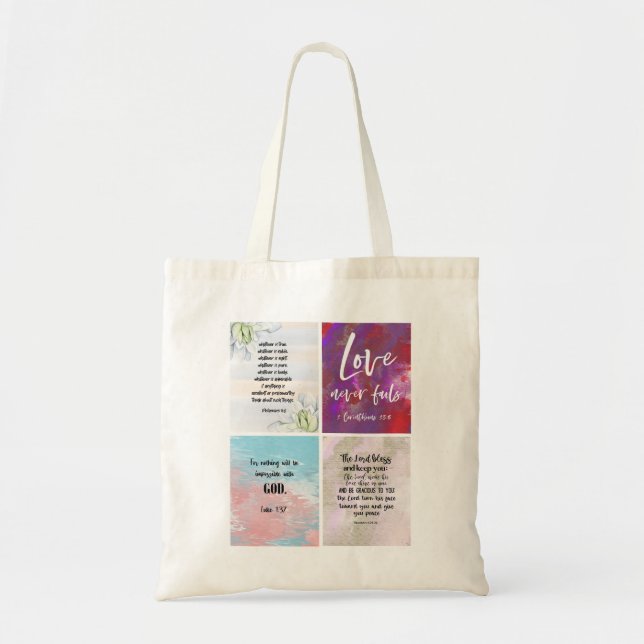 Bolsa Tote Saco de Compras com Versículo Bíblico (Frente)