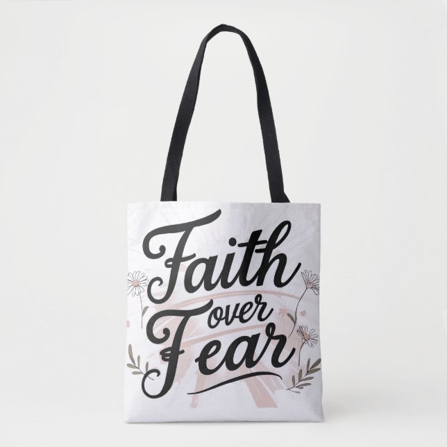 Bolsa Tote Saco de Compras com Versículo da Bíblia Salmo 56:3 (Frente)