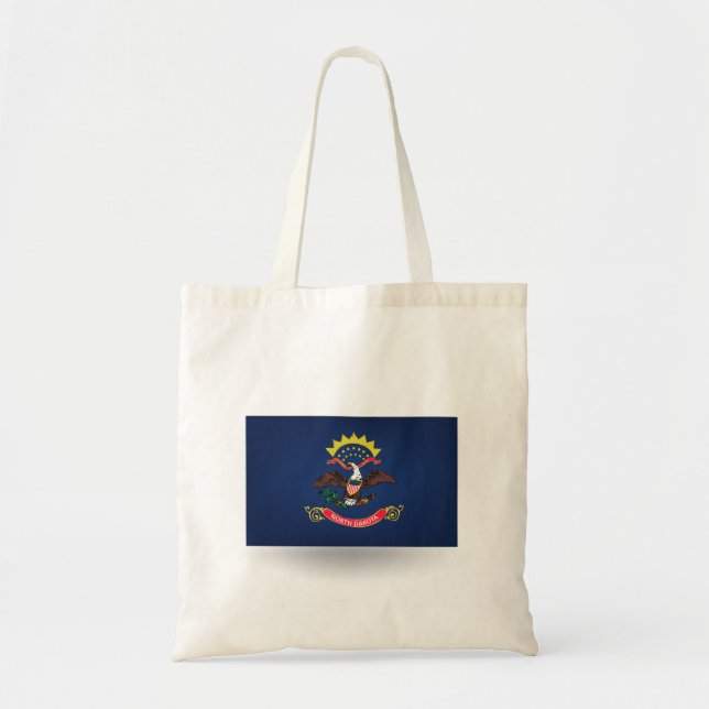 Bolsa Tote Saco de compras da bandeira do estado de Dakota do (Frente)