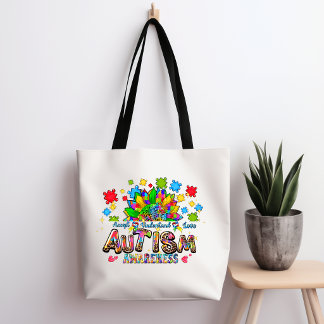 Bolsa Tote Saco de Compras da Flor de Conscientização do Auti
