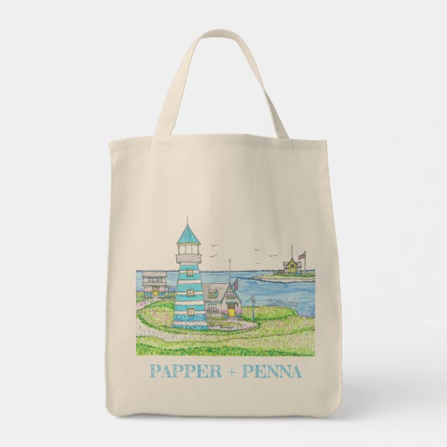 Bolsa Tote Saco de Compras da Vida na Praia (Verso)