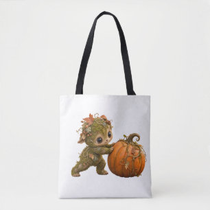 Bolsa Tote Saco de compras de abóbora musgo sprite outono