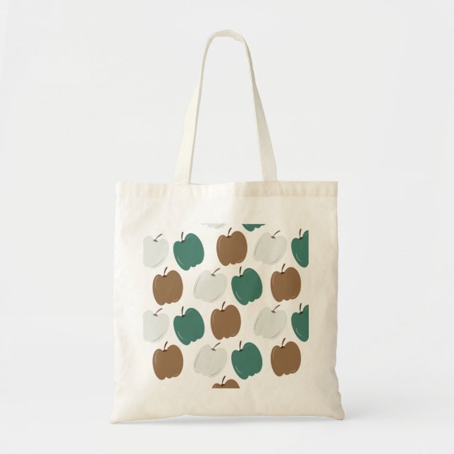 Bolsa Tote Saco de compras de abóboras brancas verdes de Hall (Frente)
