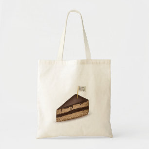 Bolsa Tote Saco de compras de Bolo de Chocolate com Mensagem 