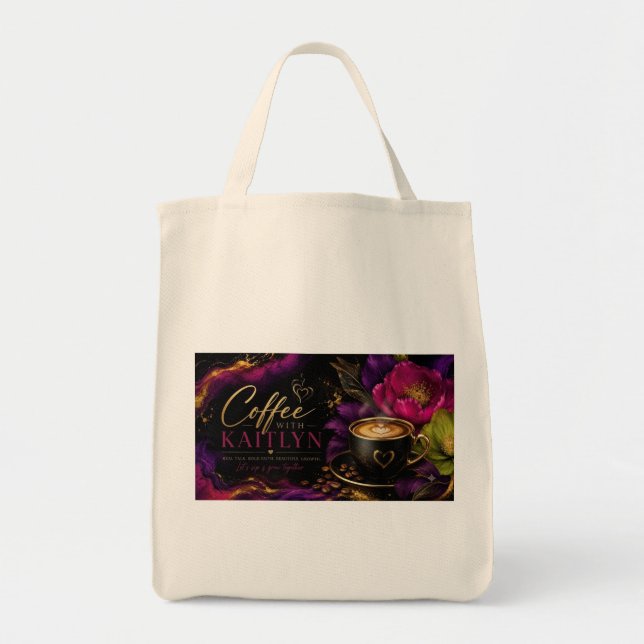 Bolsa Tote Saco de Compras de Café com Kaitlyn (Frente)