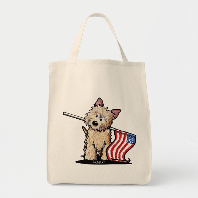 Bolsa Tote Saco de Compras de Cairn Terrier dos EUA (Frente)